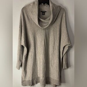 CHELSEA & THEODORE Womens Grey Cowlneck Lagenlook Dolman Sleeve Sweater Sz 1X